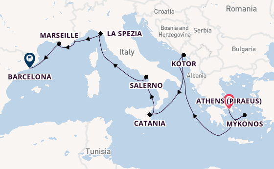 Mediterranean Sea from Australia with the Resilient Lady