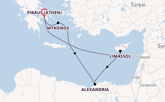 Östliches Mittelmeer ab Piräus (Athen), Griechenland auf der Rhapsody of the Seas