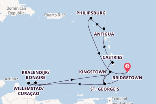 Journey with P&O Cruises from Bridgetown