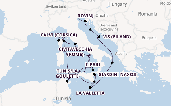 Westelijke Middellandse Zee vanaf Fusina (Venice) met de Seabourn Ovation