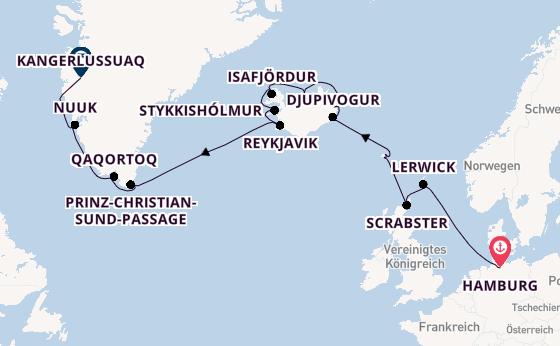 Arktis ab Hamburg auf der MS Hamburg