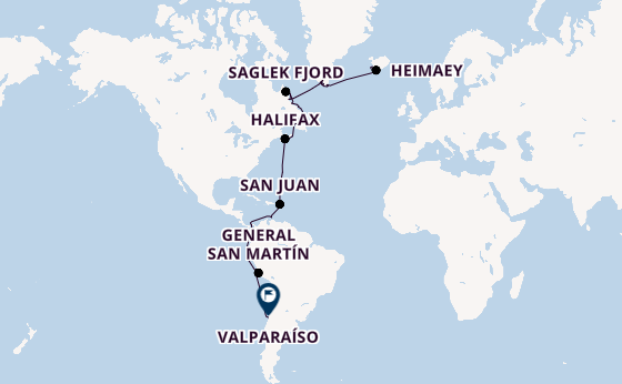 trans-Atlantisch vanaf Reykjavik, IJsland met de Seabourn Pursuit