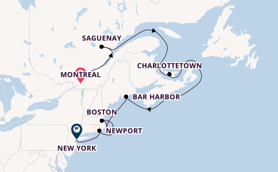 East Coast of America from Montreal, Canada with the Seabourn Quest