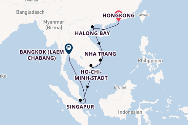 Südostasien ab Hongkong, China auf der Seven Seas Explorer