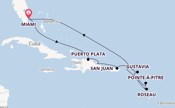 Caribbean vanaf Miami, Verenigde Staten met de Seven Seas Grandeur