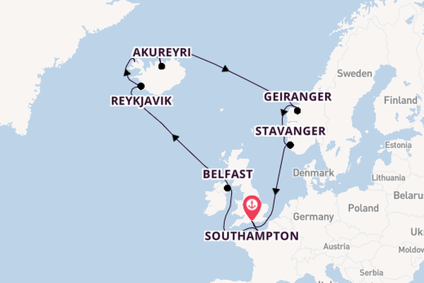 Norway from Southampton, England with the Norwegian Prima