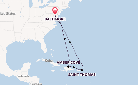 Caribbean from Baltimore, Maryland with the Carnival Miracle