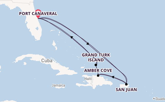 Caribbean from Port Canaveral, Florida, USA with the Caribbean Princess