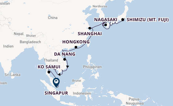 Ostasien ab Tokio, Japan auf der Noordam