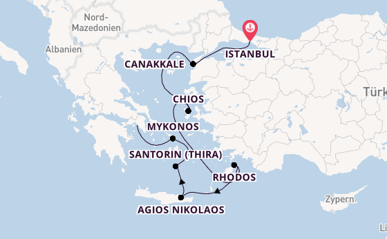 Östliches Mittelmeer ab Istanbul, Türkei auf der Azamara Journey