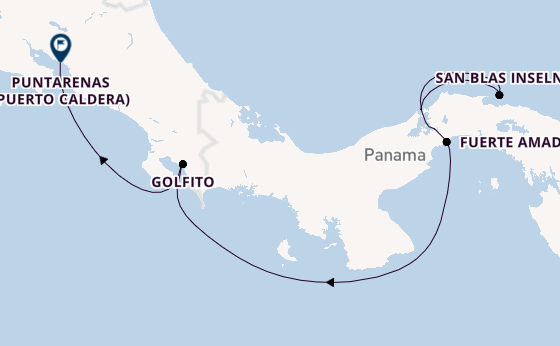Mittelamerika ab Colón, Panama auf der Le Bellot