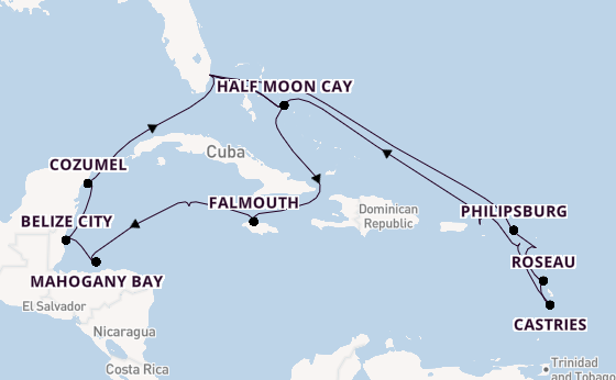 Caribbean vanaf Fort Lauderdale, Verenigde Staten met de Rotterdam