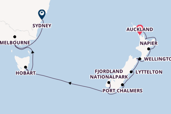 In 15 Tagen nach Sydney über Lyttelton