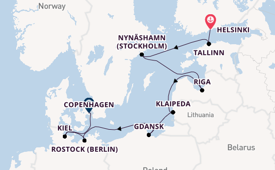 Baltic Sea from Helsinki, Finland with the Norwegian Sun