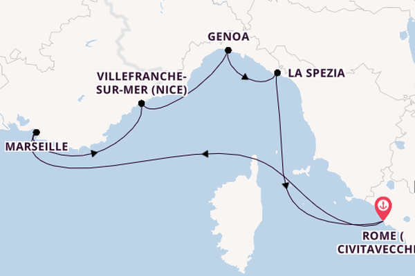 Western Mediterranean from Rome (Civitavecchia), Italy with the Queen Victoria