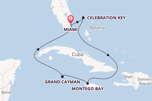 Caribbean from Miami, Florida, USA with the Carnival Horizon