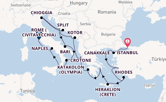 Mediterranean Sea from Istanbul, Turkey with the Viking Neptune