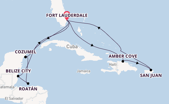 Caribbean vanaf Fort Lauderdale, Verenigde Staten met de Sun Princess
