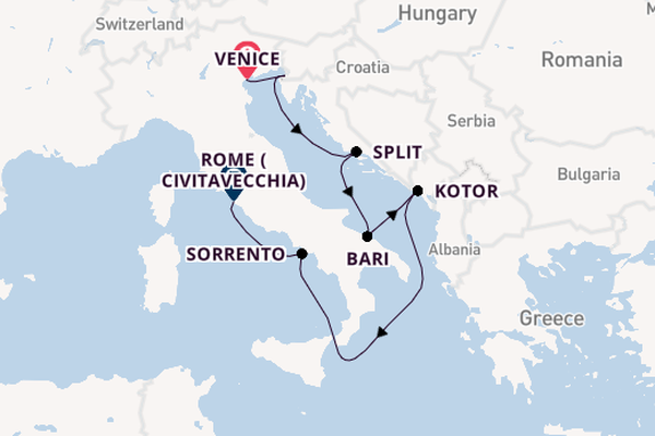 Mediterranean Sea from Venice, Italy with the Silver Ray