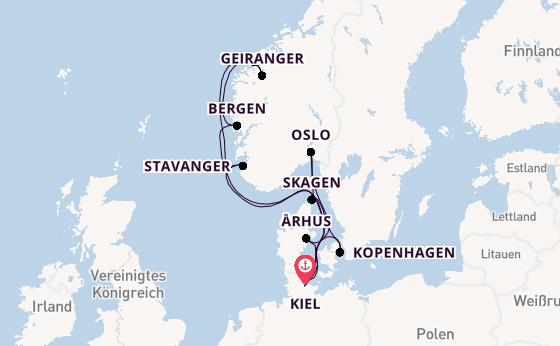 Norwegen ab Kiel, Deutschland auf AIDAnova