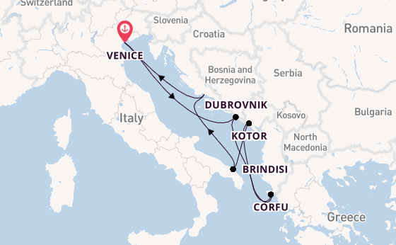 Adriatic Elegance: Italy, Croatia & Montenegro With Venice Stay
