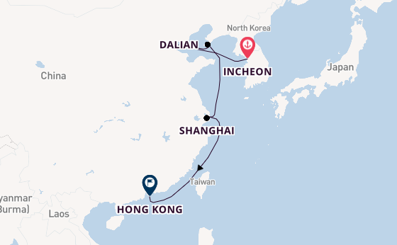 China from Incheon, South Korea with the Azamara Pursuit
