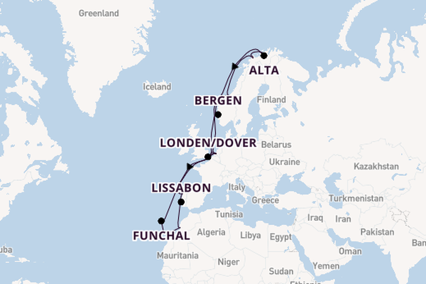 Noorwegen vanaf Rotterdam, Nederland met de Nieuw Statendam