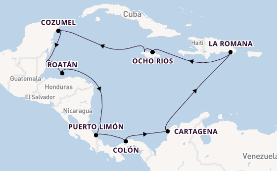Caribbean vanaf Montego Bay, Jamaica met de Mein Schiff 3