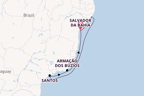 Brazil from Salvador da Bahia, Brazil with the MSC Virtuosa