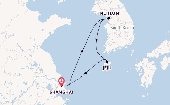 China vanaf Shanghai, China met de Spectrum of the Seas