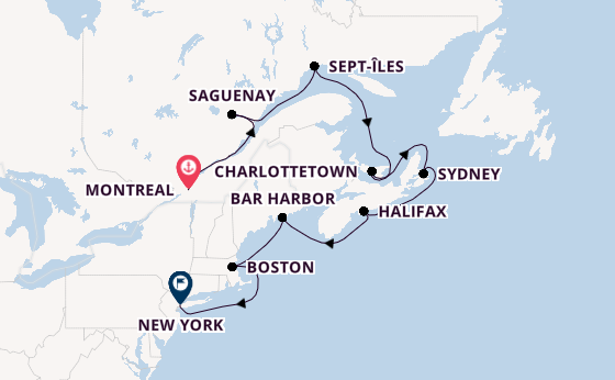 East Coast USA from Montreal, Canada with the Seven Seas Grandeur