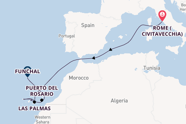 Canary Islands from Rome (Civitavecchia), Italy with the MSC Fantasia