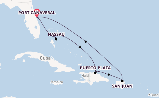 Caribbean from Port Canaveral, Florida, USA with the MSC Grandiosa
