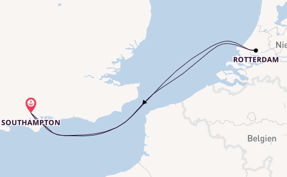 England ab Southampton, Großbritannien auf der Queen Mary 2