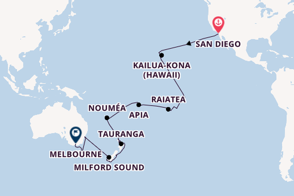 Transpacific from San Diego, California, USA with the Silver Whisper