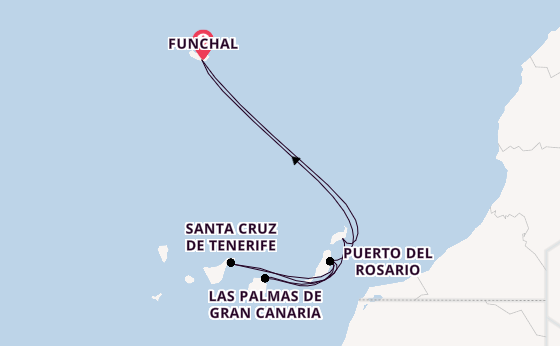 Canary Islands from Funchal, Madeira, Portugal with the MSC Fantasia