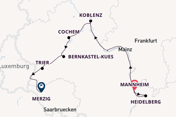 Rhein ab Mannheim, Deutschland auf der KATHARINA VON BORA