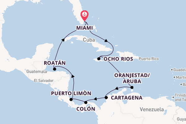 Central America from Miami, Florida, USA with the MSC Divina