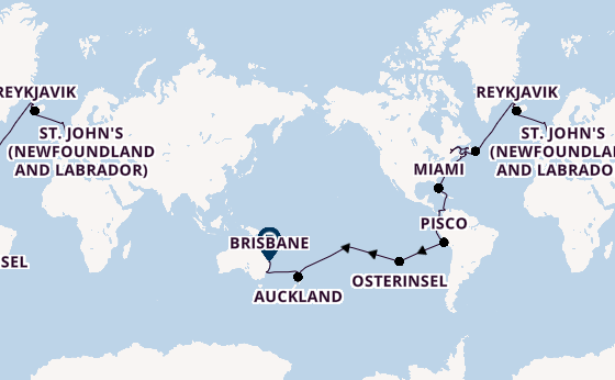Weltreise ab Deutschland auf der Crown Princess
