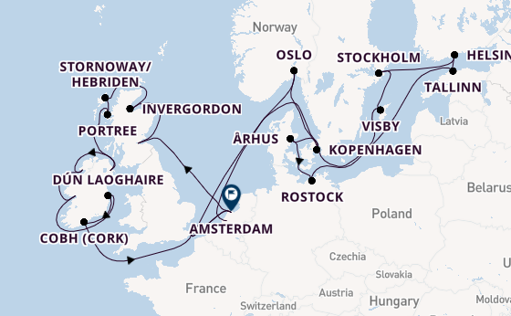 Britse Eilanden vanaf Rotterdam, Nederland met de Nieuw Statendam
