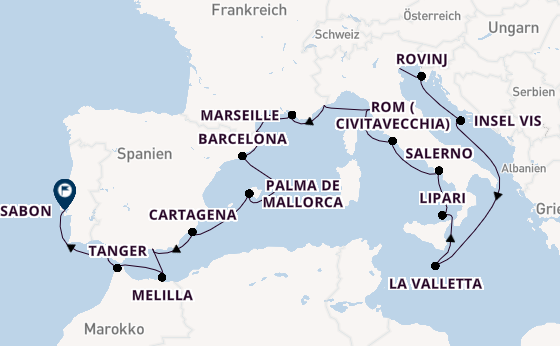 Mittelmeer ab Fusina (Venedig) auf der Seabourn Ovation