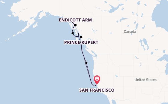 Alaska from San Francisco, California with the Ruby Princess