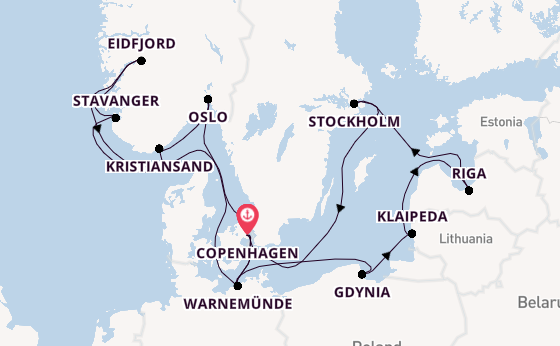 Norway from Copenhagen, Denmark with the MSC Magnifica