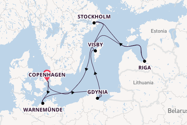 Baltic Sea from Copenhagen, Denmark with the MSC Magnifica
