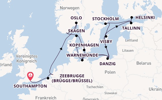 Norwegen ab Southampton, Großbritannien auf der Regal Princess
