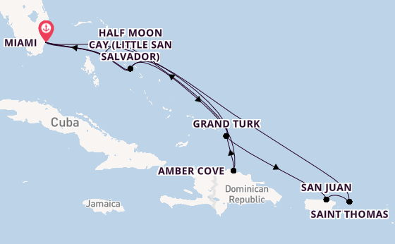Caribbean from Miami, Florida with the Zuiderdam
