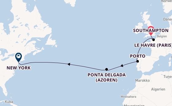 Transatlantik ab Southampton, Großbritannien auf der Norwegian Jewel