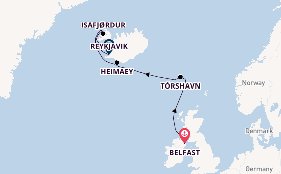 Arctica vanaf Belfast, Noord-Ierland met de Seven Seas Grandeur