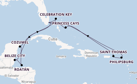 Caribbean from Miami, Florida with the Regal Princess