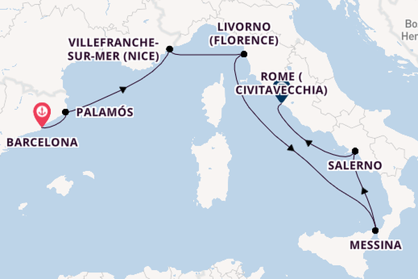 Western Mediterranean from Barcelona, Spain with the Norwegian Gem